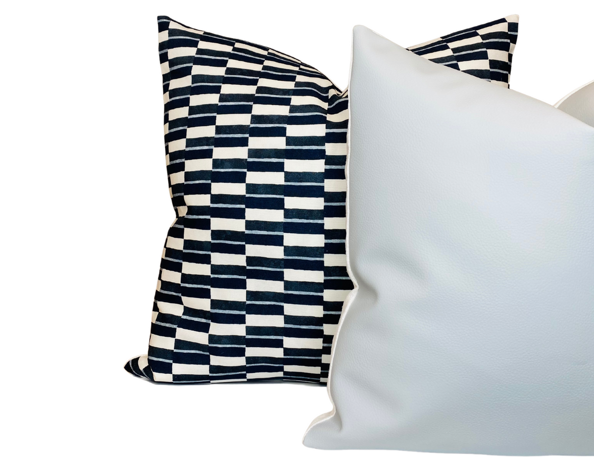 Leather Pillow Cover in Pale Blue DEKOWE