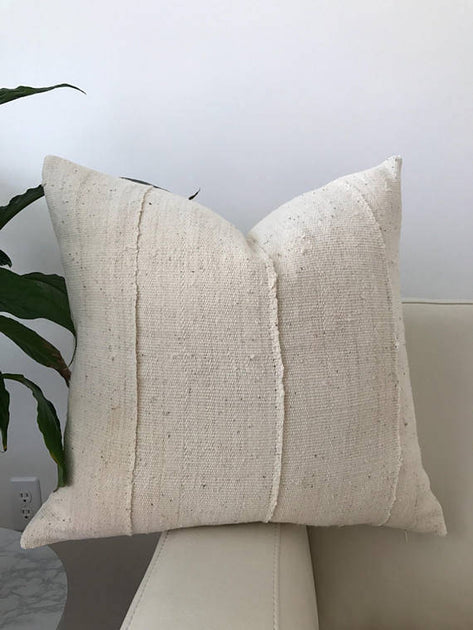 Extra Long Lumbar Pillow, African Pillow, Cream White Mudcloth Pillow,  Bolster Pillow Cover 14x36, Boho Throw Pillow, Farmhouse Pillow 