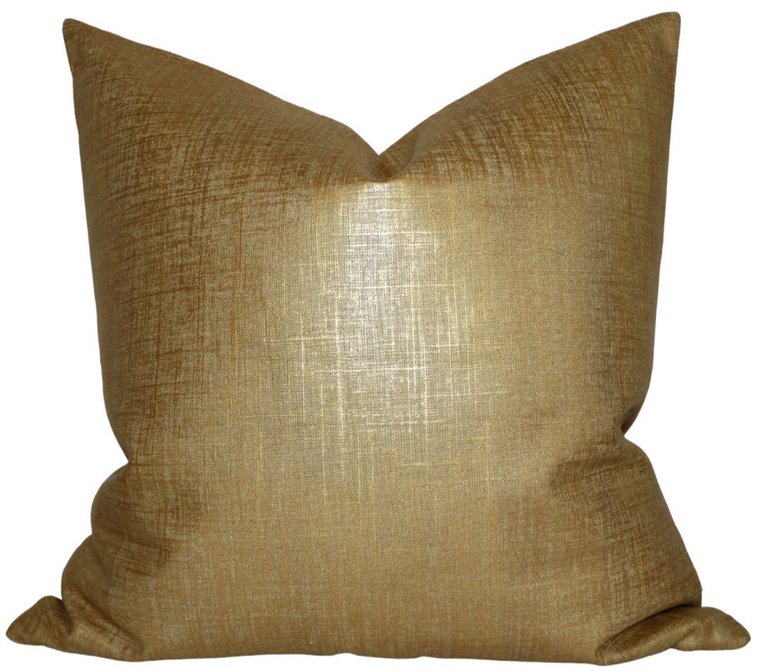 Gold Metallic Pillow Cover Designer Throw Pillows DEKOWE