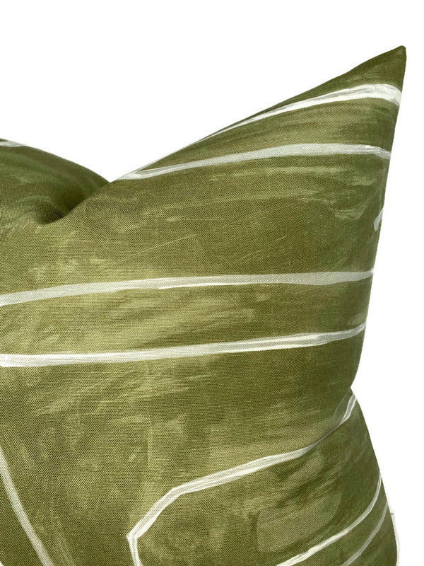 Kelly Wearstler Graffito Pillow Cover in Fern, Green on sale and Cream Abstract Pillow