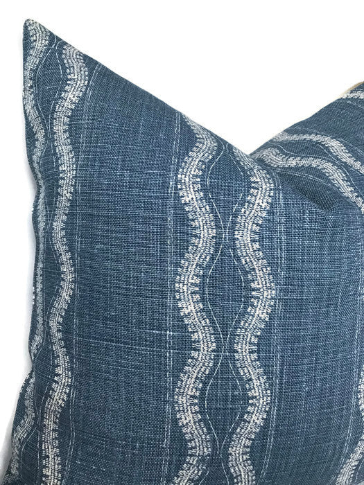 Outdoor Pillows, Peter Dunham Zanzibar Pillow shops Cover in indigo Blue, Decorative Throw Pillow, Designer Pillows